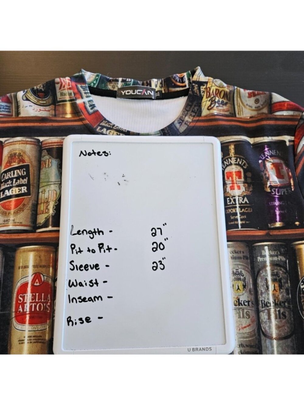 YOUCAN Sweatshirt Mens M Beer Can All Over Print Crew Neck Long Sleeve - Picture 6 of 8